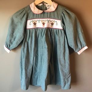 Petit Ami Reindeer Christmas Dress-3T